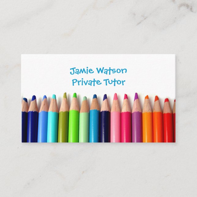 Färgpennor handleder lärarevisitkorten visitkort (Framsida)