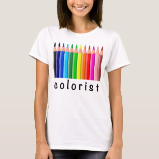 Färgpennor i regnbågens färger för kolorister desi tee shirt