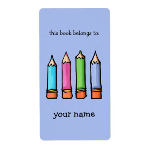 Färgpennor lavender Bookplate Fraktsedel