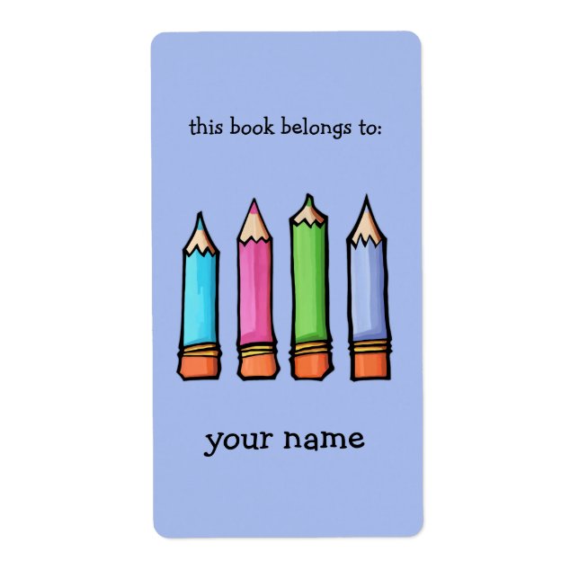 Färgpennor lavender Bookplate Fraktsedel (Framsidan)