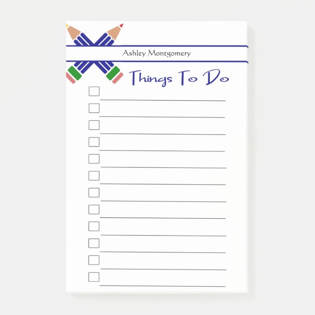 Färgpennor Sak att göra Post-it Block (Framsida)