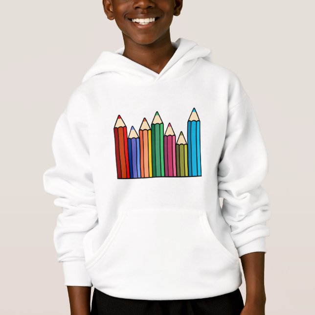 Färgpennor Svettskjorta Tee Shirt (Framsida)