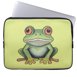 Färgpennusteckning Groda Laptop Fodral
