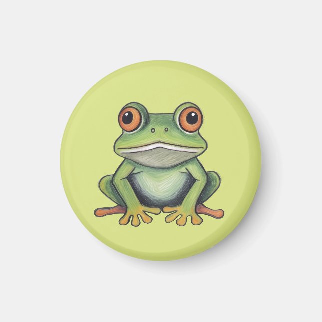 Färgpennusteckning Groda Magnet (Framsidan)