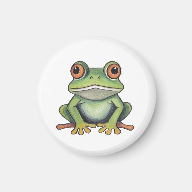 Färgpennusteckning Groda Magnet (Framsidan)