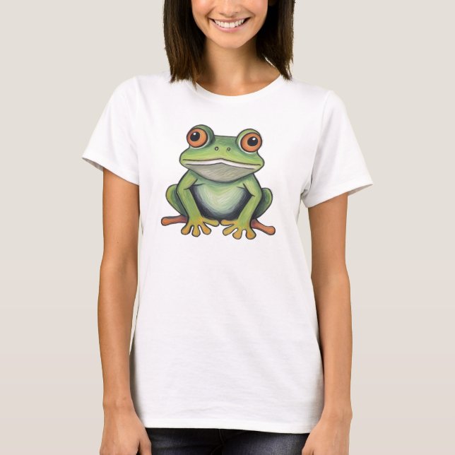 Färgpennusteckning Groda T Shirt (Framsida)