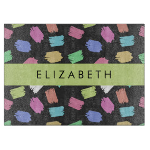 Färgpensel, färgfulla penseldrag, ditt namn