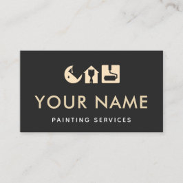 Färgpensel Färgfyllare Driv Minimalistisk svart fä Visitkort