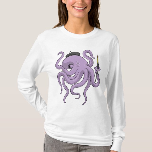 Färgpensel för otopus t shirt (Framsida)