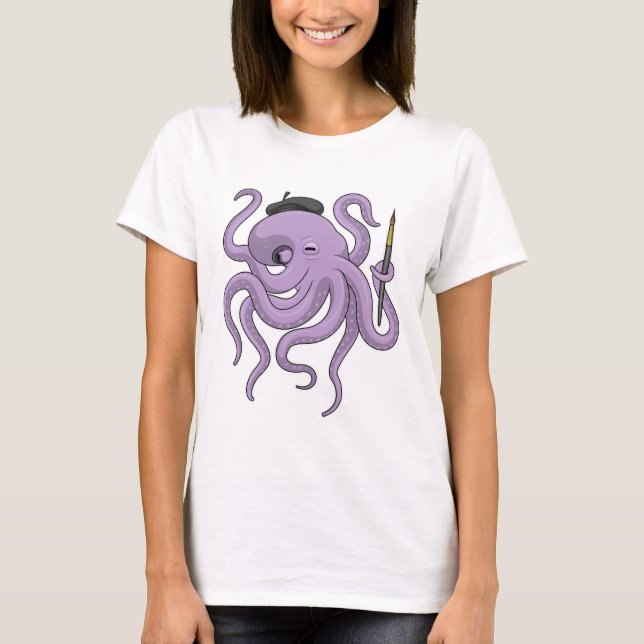 Färgpensel för otopus t shirt (Framsida)