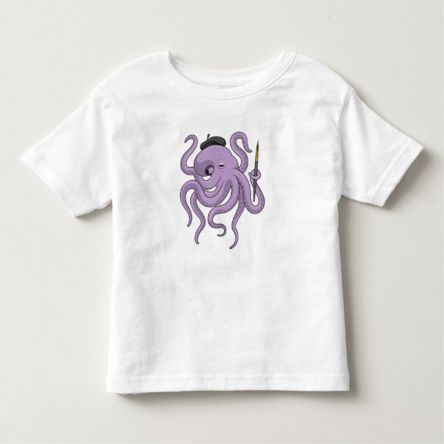 Färgpensel för otopus t shirt (Framsida)