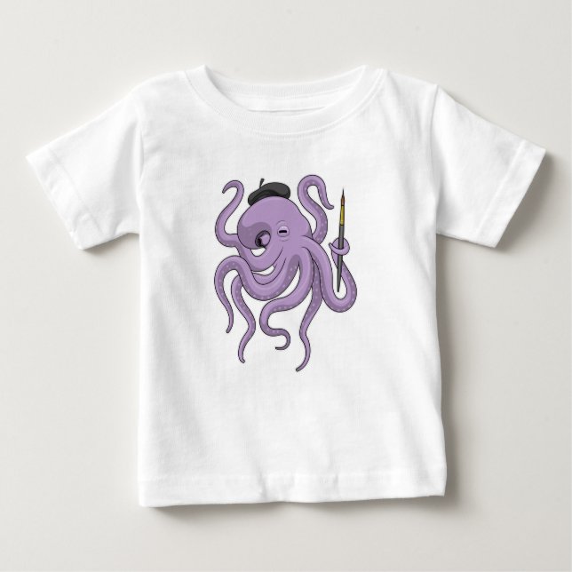 Färgpensel för otopus t shirt (Framsida)