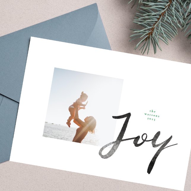 Färgpensel JOY | Foto Ram | Minimalistiskt KÄRLEK Julkort (Skapare uppladdad)