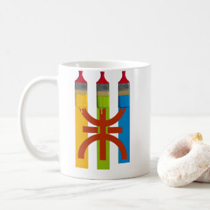 Färgpensel målar Amazigh flagga amazigh stil Kaffemugg