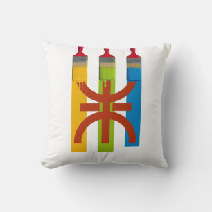 Färgpensel målar Amazigh-flagga Kudde