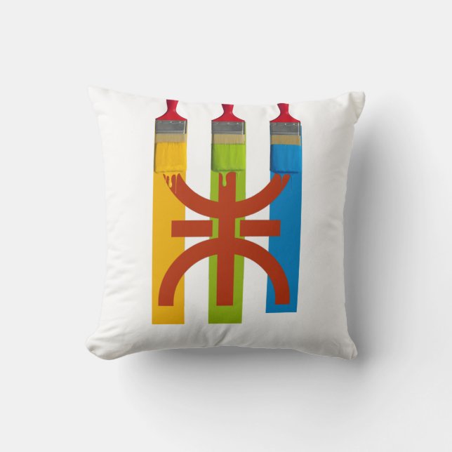 Färgpensel målar Amazigh-flagga Kudde (Framsida)