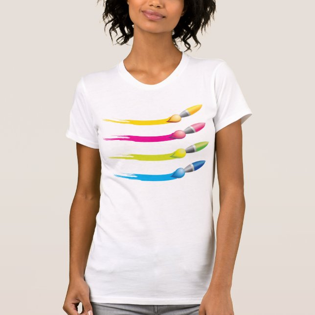Färgpenslar Womens T-Shirt (Framsida)