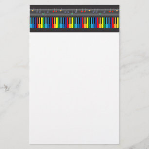 Färgpiano tangentbord brevpapper
