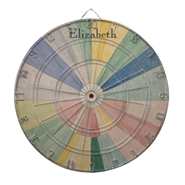 Färgpil: Abstrakt Pastel Färg Hjul Darttavla (Framsidan)