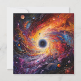 Färgplaneter Space Galaxy Background Anteckningskort