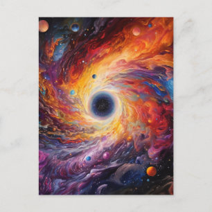 Färgplaneter Space Galaxy Background Vykort