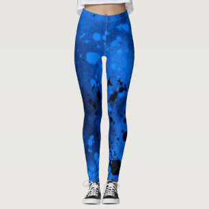 Färgplatta, effekt blått och svart leggings