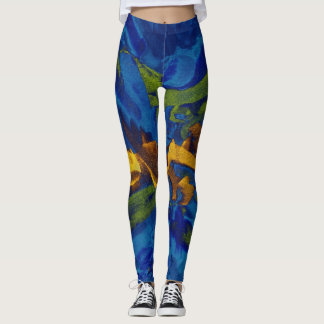 Färgplatta för Gult med blå Grönt Leggings