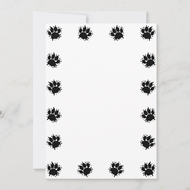 Färgplatta Tass avtryck-DIY-kort för Hund Kort (Framsida)