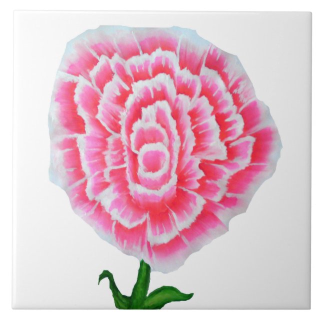 Färgplattan rosa ros kakelplatta (Framsidan)