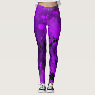 Färgplatteffekt, Lila & svart Leggings