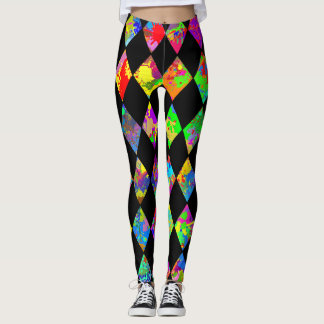 Färgplatter Diamond Mönster Leggings