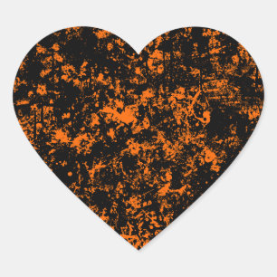 Färgplatter - Halloween Färg (svart och Orange) Hjärtformat Klistermärke