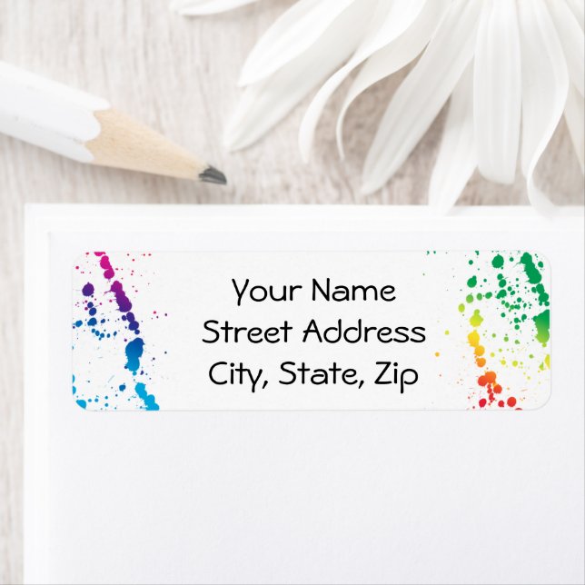 [Färgplatter] Modern Abstrakt Konstant vit Returadress Etikett (Insitu)