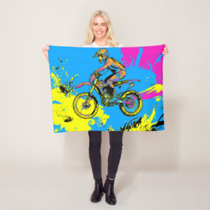 Färgplatter - Motocross Rider Fleecefilt