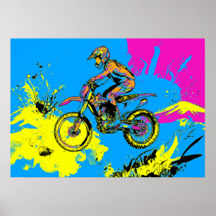 Färgplatter - Motocross Rider Poster