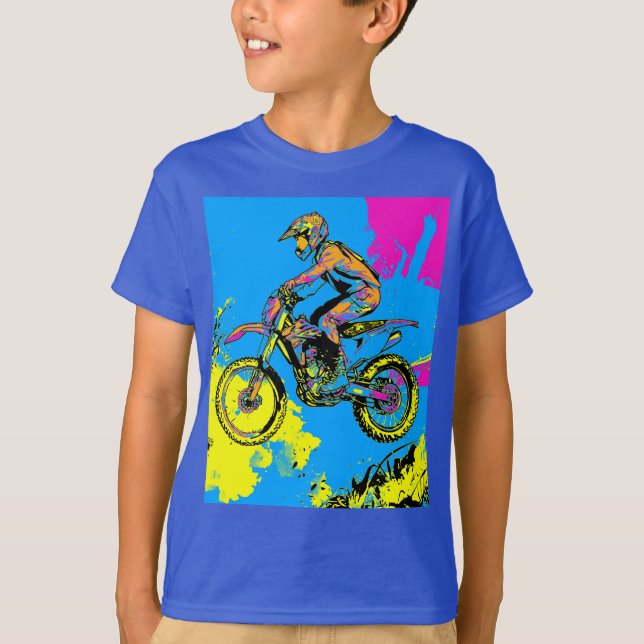 Färgplatter - Motocross Rider T Shirt (Framsida)