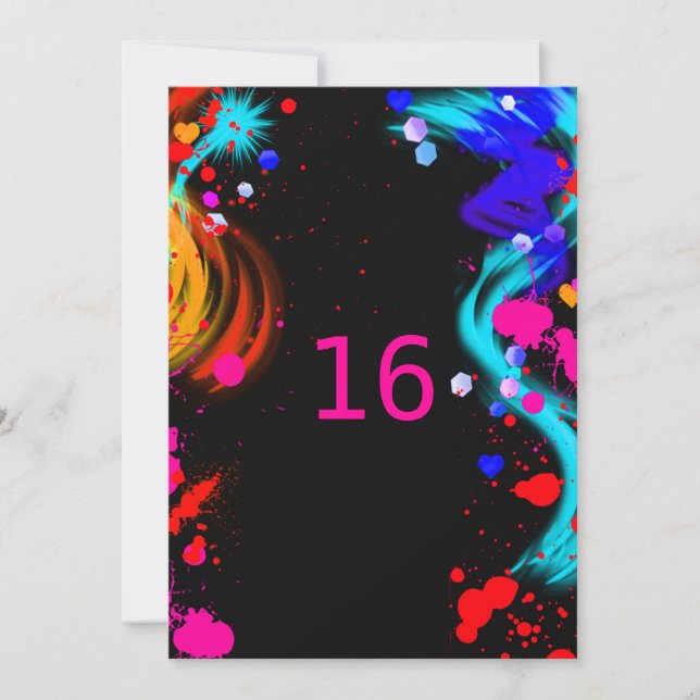 Färgplatter, Sweet sixteen eller Bat mitzvah Inbju Inbjudningar (Framsida)