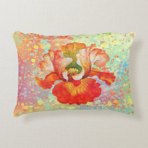 Färgplatterad Iris Pillow i Orange Färg Prydnadskudde