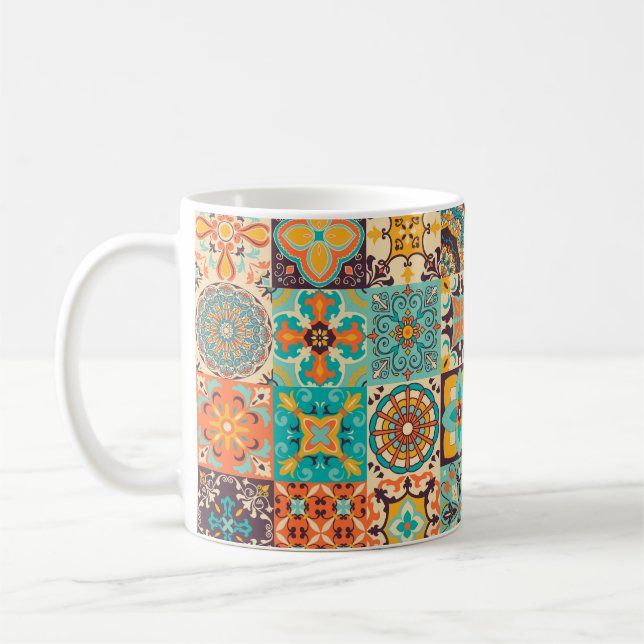 Färgplattor Azulejos. Traditionell portugisiska el Kaffemugg (Vänster)