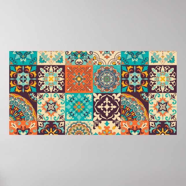 Färgplattor Azulejos. Traditionell portugisiska el Poster (Framsidan)