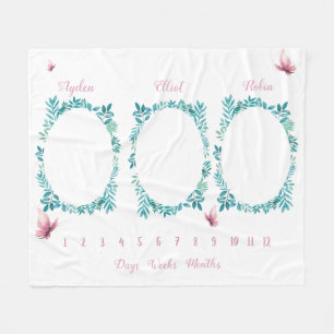 Färgplattor för blommigt av rutt, gigant fleecefilt