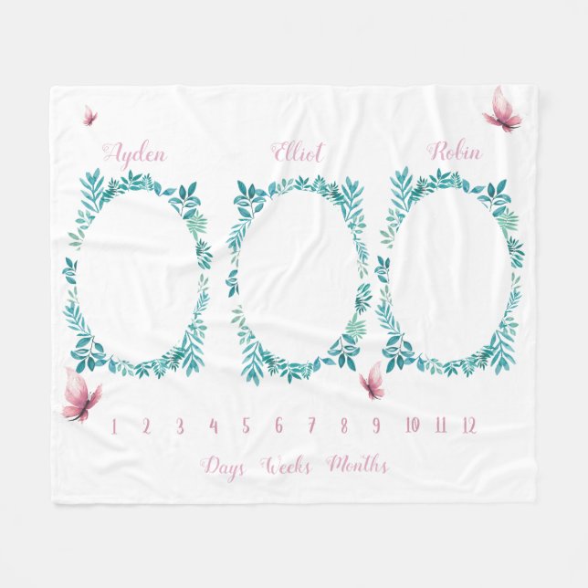 Färgplattor för blommigt av rutt, gigant fleecefilt (Framsidan (Horisontell))