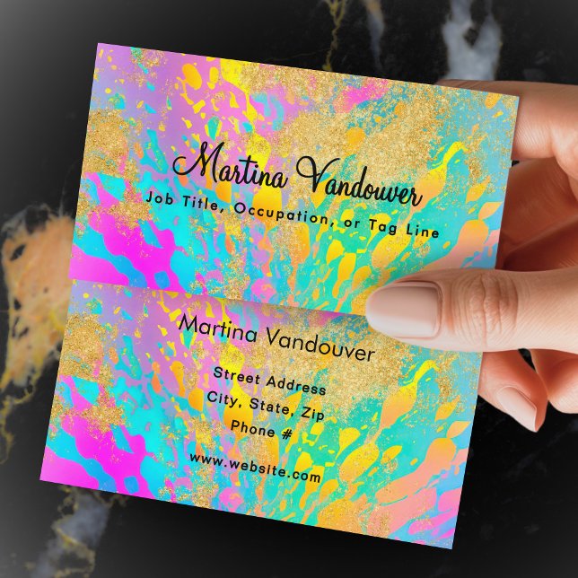 Färgplattor för ljusa och feta färger visitkort (Bright and Bold Colorful Paint Splatters Business Card)