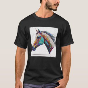 Färgplattor för ruttfärg för Cute Horse Färgfärg V T Shirt