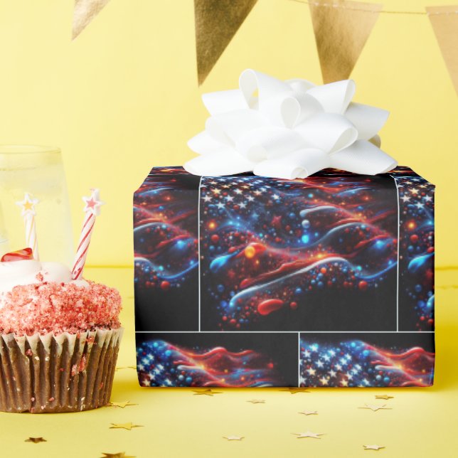 Färgplattor för USA flagga Presentpapper (Födelsedagsfest)