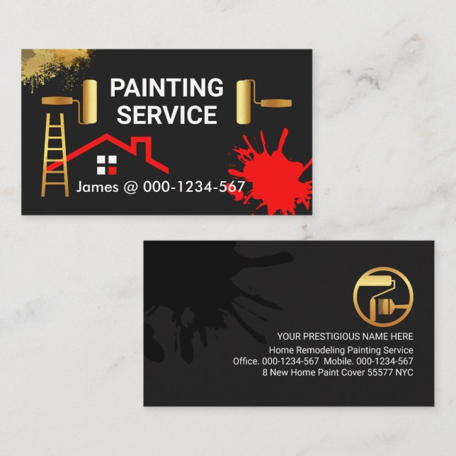 Färgplattor, hemmålning visitkort (Fram/baksida)