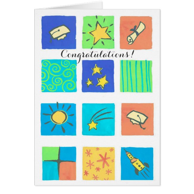 Färgplattor med lock studenten anpassade-kort hälsningskort (Framsidan)