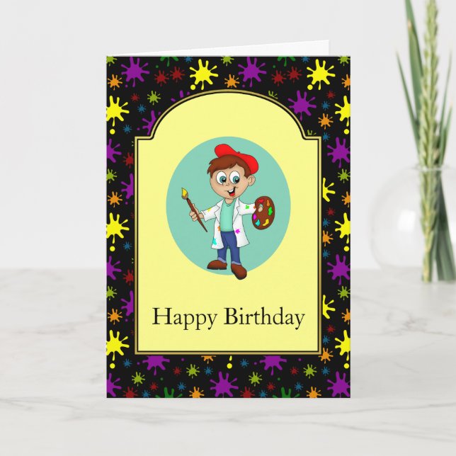 Färgplattor och pojkartister kort (Framsida)