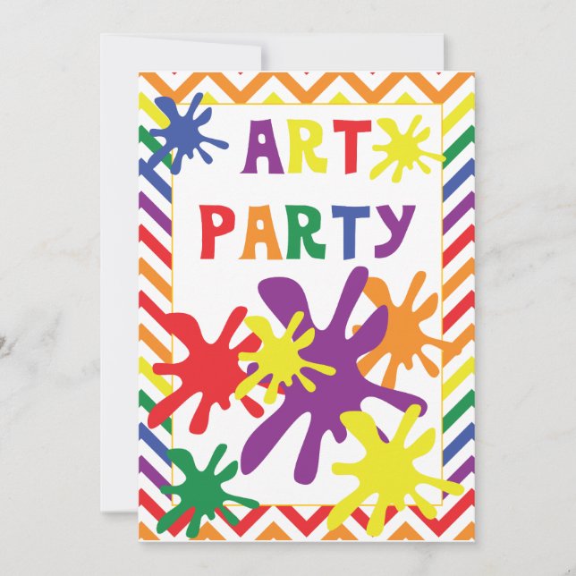 Färgplattrar Artikel Party 5x7 Inbjudan på födelse (Framsida)