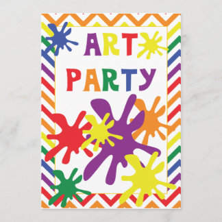 Färgplattrar Artikel Party 5x7 Inbjudan på födelse